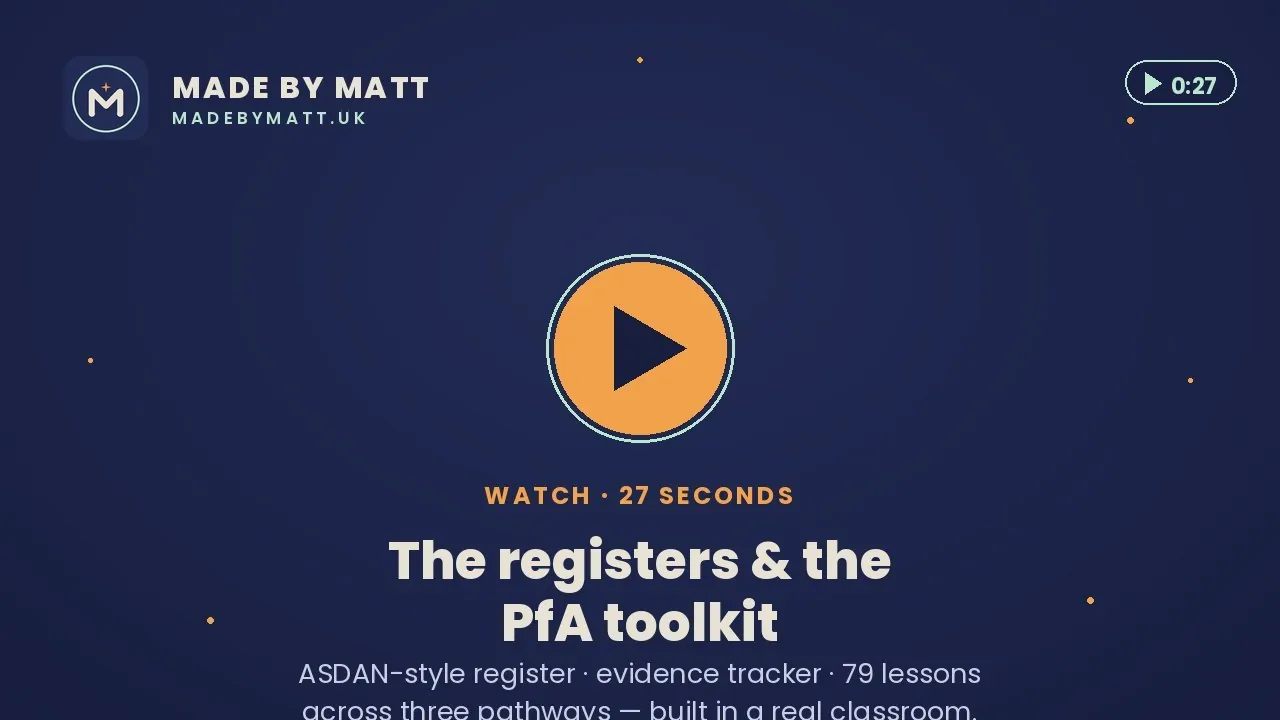 Made by Matt ASDAN learning and evidence preview